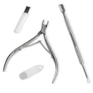 HIFAU 전문 매니큐어 도구 세트 스테인리스 스틸 큐티클 니퍼 업그레이드 젤 제거 푸셔 이물질 청소 브러시