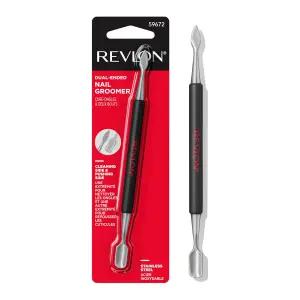 Revlon 전문가 듀얼 엔드 네일 그루머 스테인리스 스틸 매니큐어 도구 손톱 밑 청소 및 트 큐티클 1 카운트