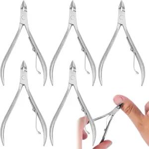 5팩 큐티클 트리머 스테인리스 스틸 니퍼 각질 제거 가위 클 손톱과 발톱용 네일 아트 푸셔 도구