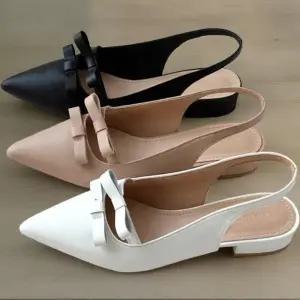 [신상오픈런]여성 리본스트랩 뾰족구두 슬링백 무지컬러 (33435006)