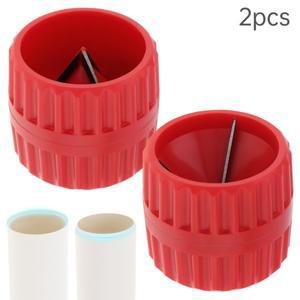 2pcs 5-38mm 빨간색 라운드 두꺼운 구리 튜브 모따기 금속 내부 외부 디버링 청소 도구 리무버 리머