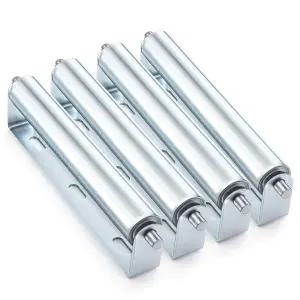 엘조이 4팩 10인치 길이의 롤러 및 브래킷 세트 직경 1.5인치 무거운 물체 운반용 아연 도금 강철 컨베이어