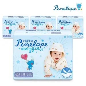 [온누리상품] [페넬로페] 뉴 미라클 올데이 밴드기저귀 대형 34매4팩 남여공용