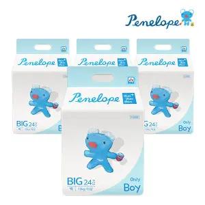 [온누리상품] [페넬로페] 씬씬씬 플러스 팬티 기저귀 빅형 남아 24매4팩