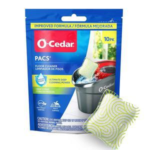 O-Cedar PACS 하드 플로어 클리너, 바삭한 시트러스 향 10개입 (1팩) | 천연 유래 성분으로 제작 모든 플로어에서 안전하게 사용 가능 걸레 버킷에 완벽