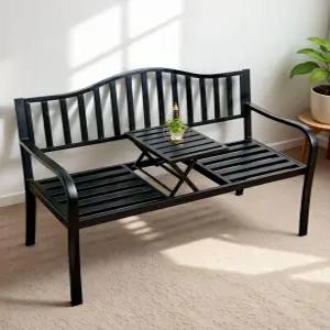 벤치 의자 철제 테라스 카페 야외 등받이 공원 운동장 스틸 좌석