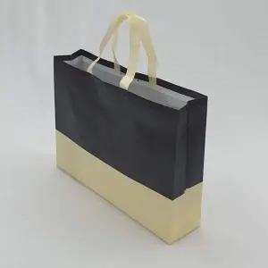 P1 고급형 부직포 가로쇼핑백 가방 투톤블랙 대