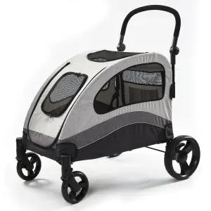 대형견을 위한 ANLLOAD 개 유모차 운반 접이식 조절 가능한 손잡이 최대 132파운드까지 한 발 브레이크가