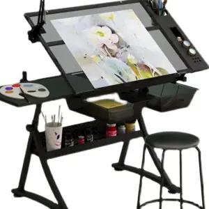 드로잉책상 플레이트 디자이너 원목 페인팅 화이트