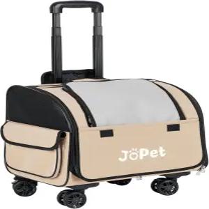 바퀴 달린 조펫 반려동물 가방 캐리어 백팩 소형견 고양이 탈부착 가능한 여행 트롤리 부드러운 측면