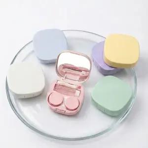 콘택트 렌즈케이스 렌즈 접시 보관 도구 보관 렌즈 통 플라스틱 케이스 집게 흡착봉 휴대용거울 손거울