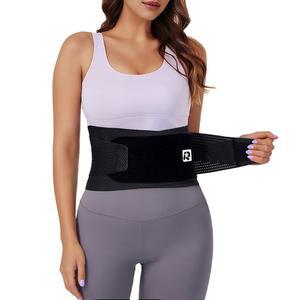 HERSEME 여성 및 남성용 허리 트리머, 블랙 조절 지지 서포트 땀 운동 통기성 프레임 트레이너 피트니스 지방 업그레이드된 벨트 바디 랩 쉐이퍼, 백 복부 하복부 가능한 10피스