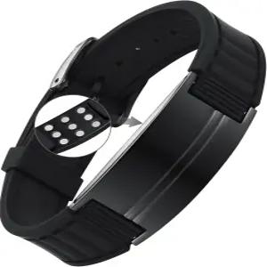 남성용 페라코 울트라 스트렝스 마그네틱 팔찌 강력한 자석으로 균형과 에너지를 제공하는 실리콘 스포츠