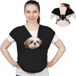 작은 반려동물을 위한 수페트 개 슬링 캐리어 핸즈프리 고양이 뒷목 감소 항불안 강아지 앞 조절 가능한