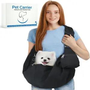 5-15파운드 강아지 또는 고양이용 소형 앞 캐리어 슬링 조절 가능한 스트랩과 포켓이 있는 여행용 야외용