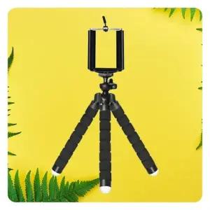 (색상 블랙)영상 휴대용 스펀지 삼각대 구부러지는 거치대 유연한