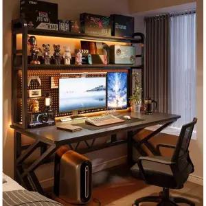 그레이 철제 학생 다용도 2단 거실 선반 서재 책상 프레임