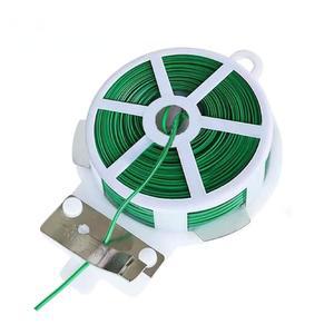 트위스트 타이, 328피트(100m), 커터가 있는 녹색 케이블 정원 식물 타이 재사용 가능, 식물을 위한 가드닝 토마토 꽃 등반