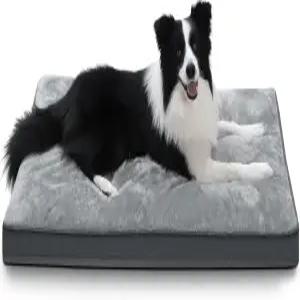 대형 중형 점보 소형견을 위한 탈착식 세탁 가능 커버 미끄럼 방지 바닥 반려동물 수면 매트리스 35 x 22