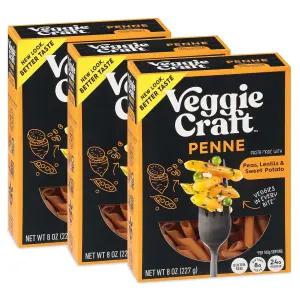 채소 공예 농장 펜 파스타 - 새로운 더 나은 맛 저탄수화물 단백질 완두콩과 고구마가 들어간 렌틸