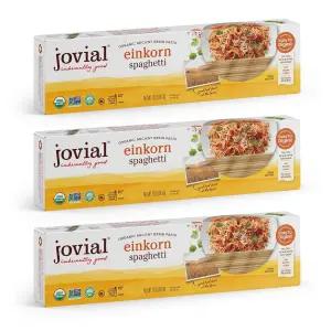 조비얼 아인콘 밀 스파게티 파스타 - 얇은 면 말린 1인분당 단백질 7g USDA 비 GMO 12온스 3팩