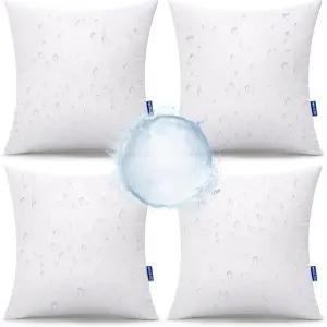 밀레 18x18 야외 베개 4개 던지기 세트 방수 부드러운 지지 파티오 가구와 정원을 위한 장식용 삽입물