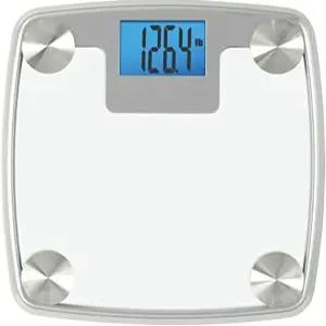 InstaTrack 디지털 욕실 저울 체중계 자동 인식 최대 440파운드의 무게 측정 배터리 포함 실버