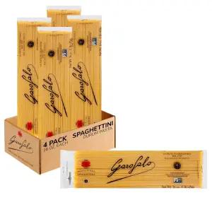 가로팔로 - 프리미엄 듀럼 밀 세몰리나 스파게티니 파스타 이탈리아산 청동제 알 덴테 원 재료 (4팩)
