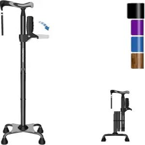 킹 파보니니 두 번째 손잡이가 있는 여성/남성용 보행 지팡이 접이식 및 조절 가능한 쿼드 서 있을 수