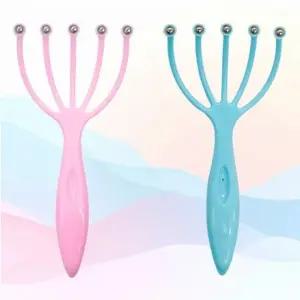 (색상 랜덤발송)미니 머리 두피 마사지기 지압 갈고리형 쿨링 마사지