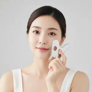 (색상 실버)스테인리스 괄사 마사지기 얼굴 윤곽 리프팅 도구 페이스 안마기 관리용품