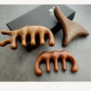 괄사마사지기 바디 백단향 우드 두피 안마기 림프순환 생활