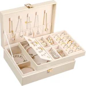 여성 소녀용 부바 주얼리 박스 정리함 2겹 대형 남성 보관 케이스 목걸이 귀걸이 반지 팔찌 빈티지 선물