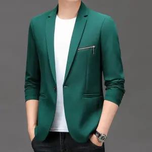 남성 하프 미니 캐주얼 댄디한멋짐 코트 자켓 봄가을 슬림 작은 단색정장 한 솔리드 정장 상의 OOTD3