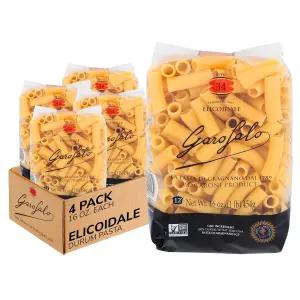 가로팔로 - 프리미엄 듀럼 밀 세몰리나 엘리코데일 파스타 이탈리아산 청동제 알 덴테 원 재료 (4팩)