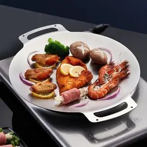 ( )만능큐 스텐 그리들 캠핑불판 30cm손잡이+가방포함