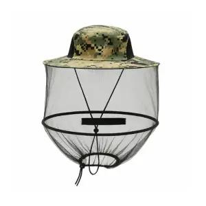 ( )360도 방충 모기장 캠핑 모자 디지털