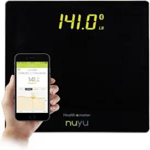 자동 페어링 BMI 추적 및 사라지는 LED 화면을 갖춘 헬스 미터 누유 무선 연결 스케일 블랙