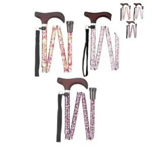 어르신지팡이 꽃무늬 할머니 접이식 지팡이 고령자용 노인 휴대용