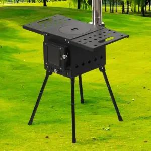 ( )힐링미 접이식 내열창 재받침 캠핑 화목난로 57.5x46