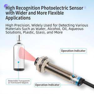 적외선 광전 스위치는 투명 유리 필름 물체를 감지합니다. 확산 반사
