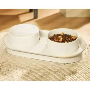 강아지그릇 강아지도자기밥그릇 도자기 밥그릇 세트 화이트