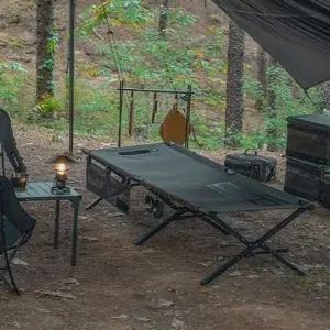 ( )카즈미 야전침대 캠핑 접이식 휴대 야전 침대 와이드