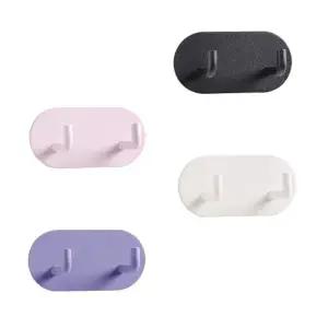 ( )무타공 철제 2구 후크걸이 욕실 벽부착 행거 L자형 현관 소품 주방 옷걸이