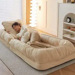 각도조절집순이소파베드 폴딩침대 매트 화이트 벨벳 1인가구 185CM