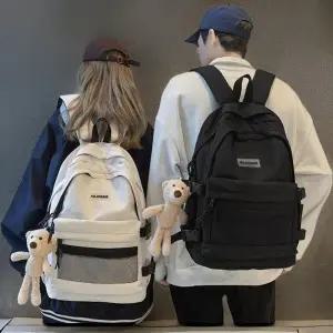 [다잇템] 남녀공용 프레피 커플템 멀티포켓 검정 백팩_20041919_588872