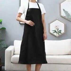 가벼운 가죽 작업 요리 무지 조절 앞치마 레자 방수 주방 인조 앞치마