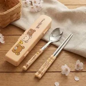 ( )뉴슬림 수저통 세트 해피 수저 휴대용 수저케이스 코리락쿠마 캐릭터 도시락