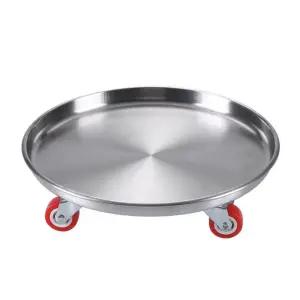 이동식 화분받침대 원형 휠 스테인리스 트레이 소형