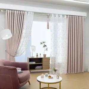 지나송 레이첼 암막커튼+볼로프+코디커튼+커튼봉 특대형